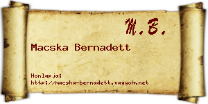 Macska Bernadett névjegykártya
