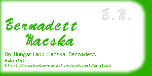bernadett macska business card